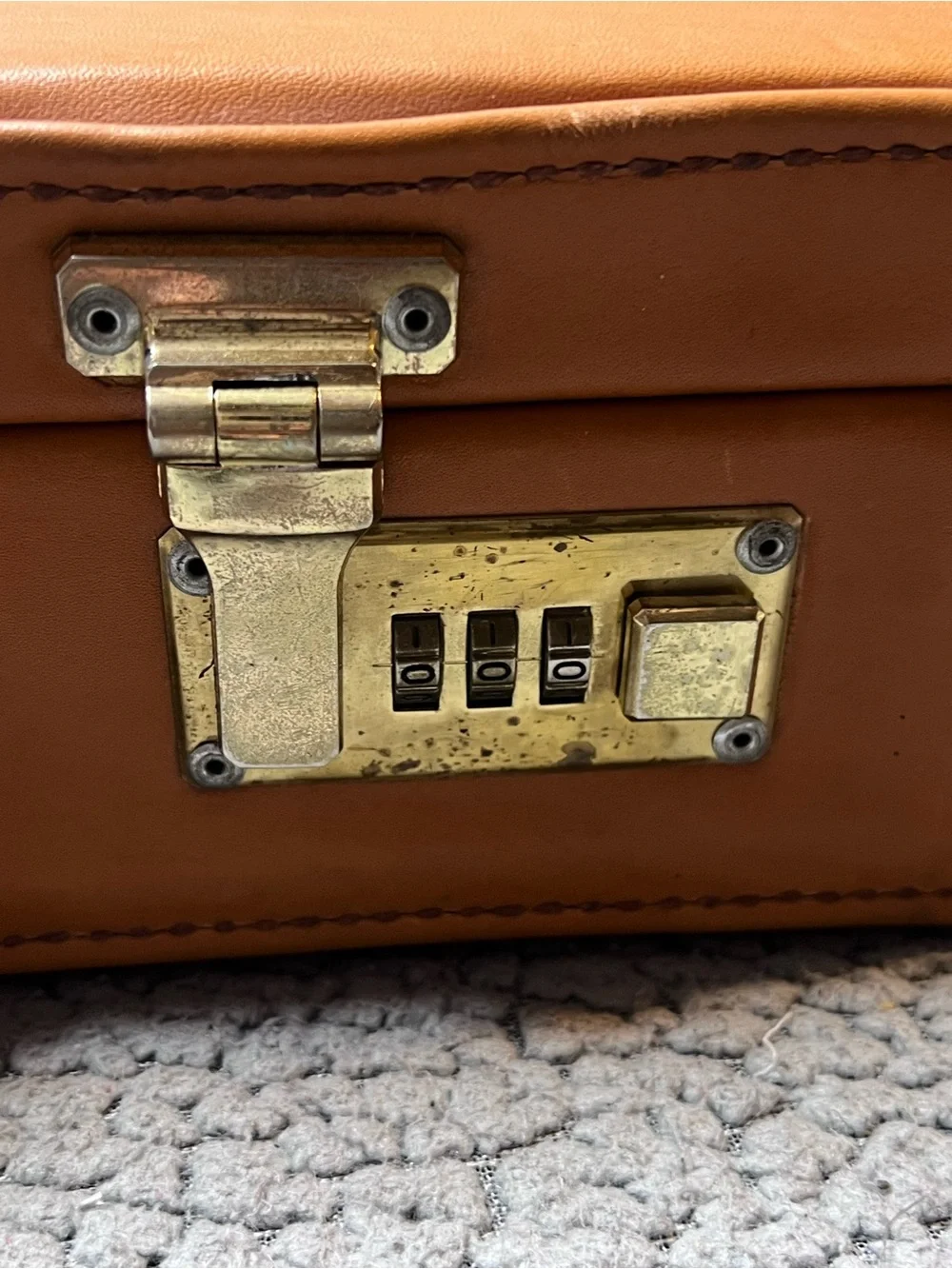 Vintage Custom Mercedes-Benz R107 SL-Class Design Leather Briefcase Brown 20 In